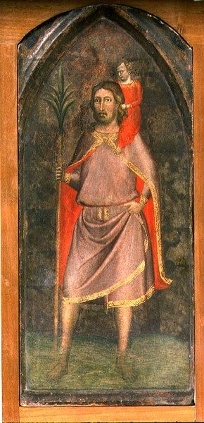 São Cristóvão (tempera no painel) de Bernardo Daddi