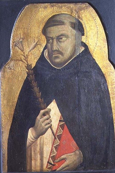 St. Dominic, originalmente um painel lateral de um políptico c.1340 (tempera no painel) de Bernardo Daddi