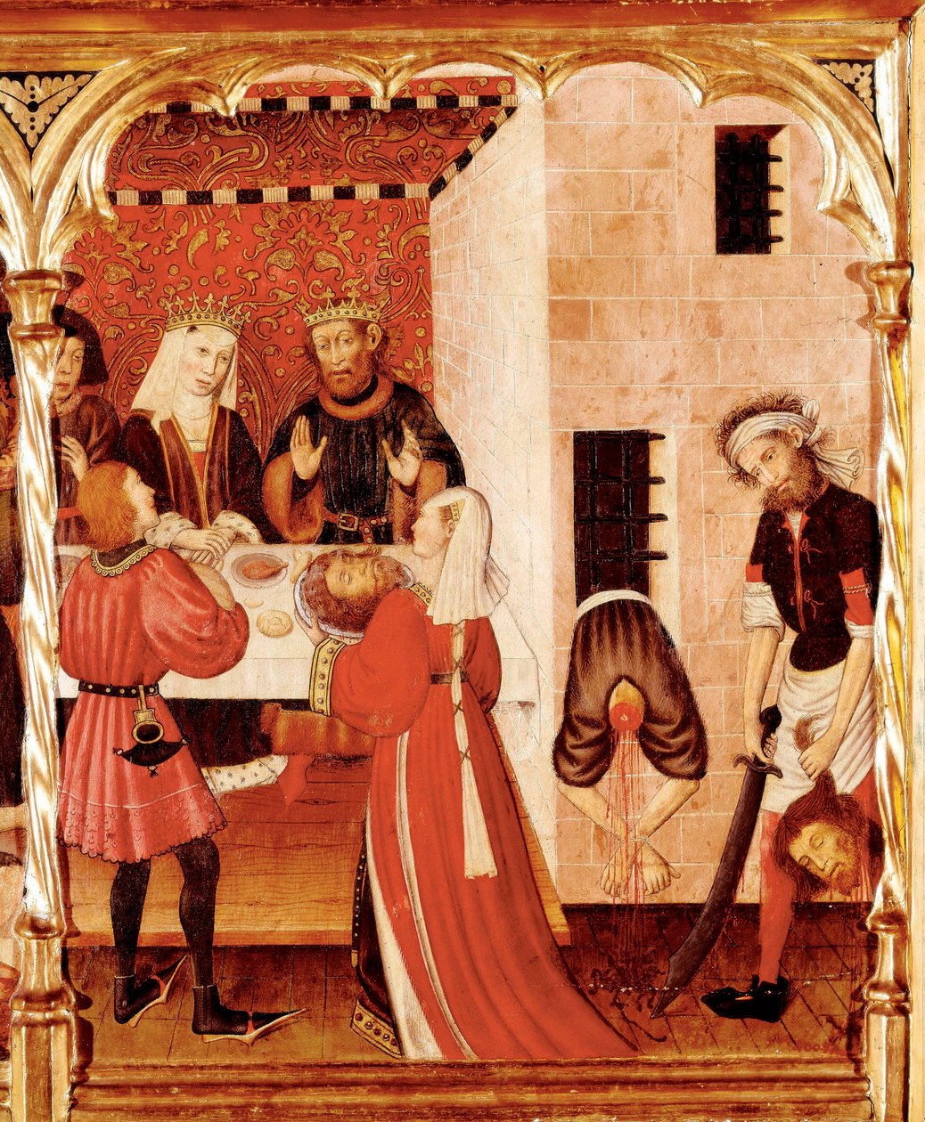 Altarpe de São João, detalhe representando São João Baptista decapitado de Bernardo Martorell