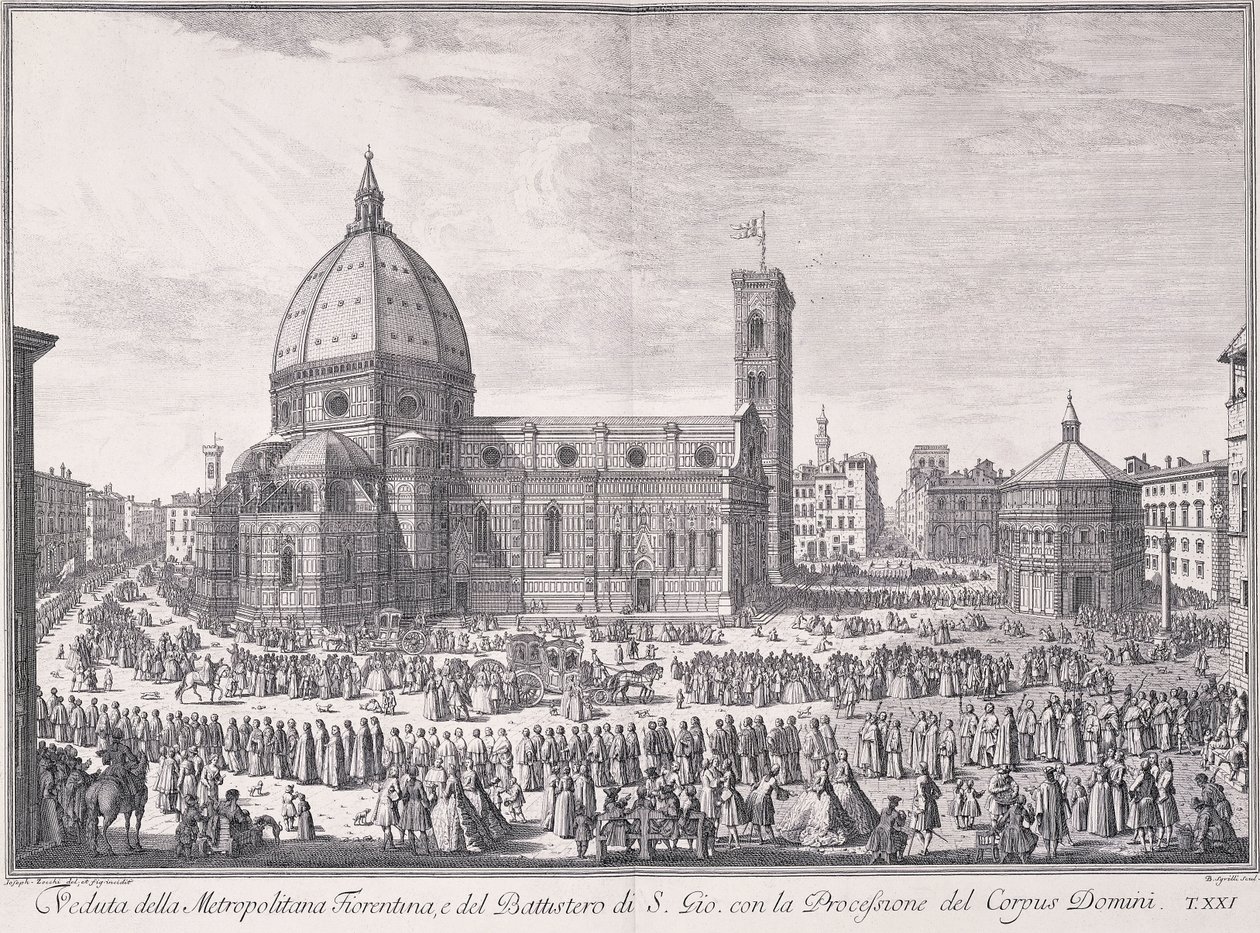 Uma vista da cidade de Florença, ilustração XXI, de &39;Uma seleção de XXIV vistas de Bernardo Sansone Sgrilli