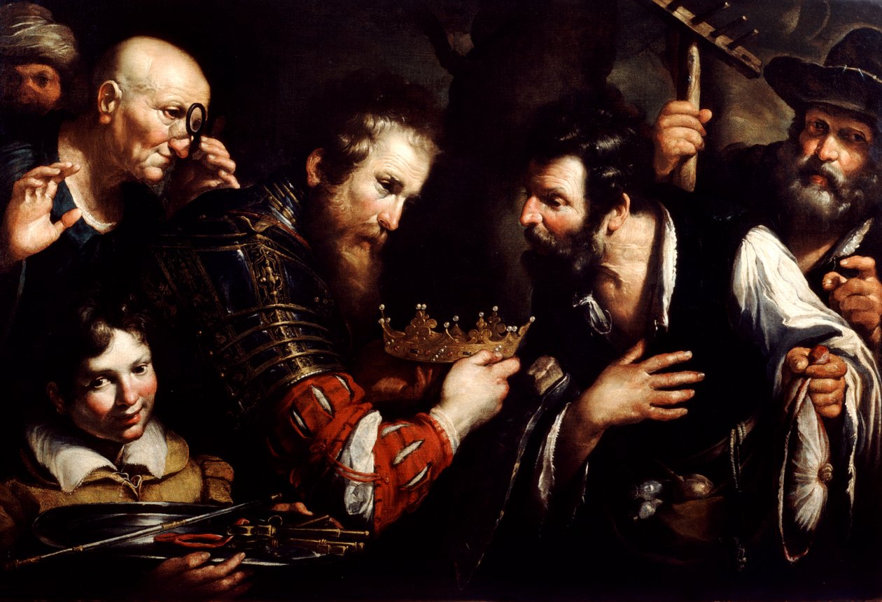 Alexandre, o Grande, Restaurando o Trono Usurpado por Abdolomino, século XVII de Bernardo Strozzi