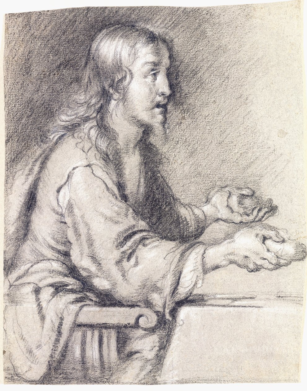 Cristo em Emaús apresentando o pão de Bernardo Strozzi