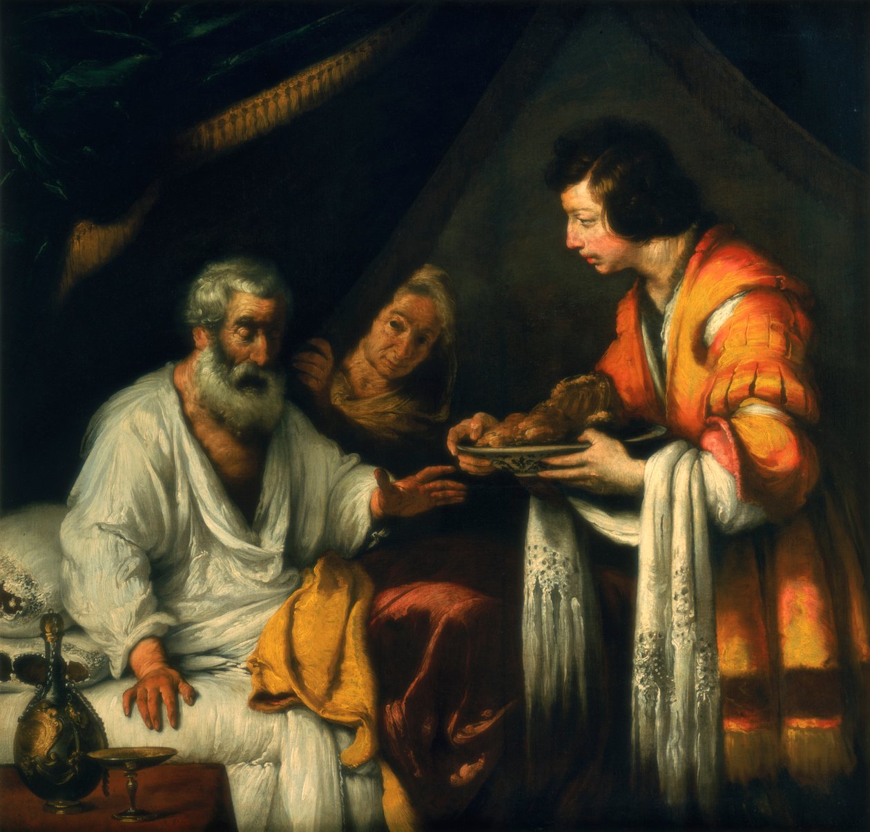 Isaac abençoa Jacó, início do século XVII de Bernardo Strozzi
