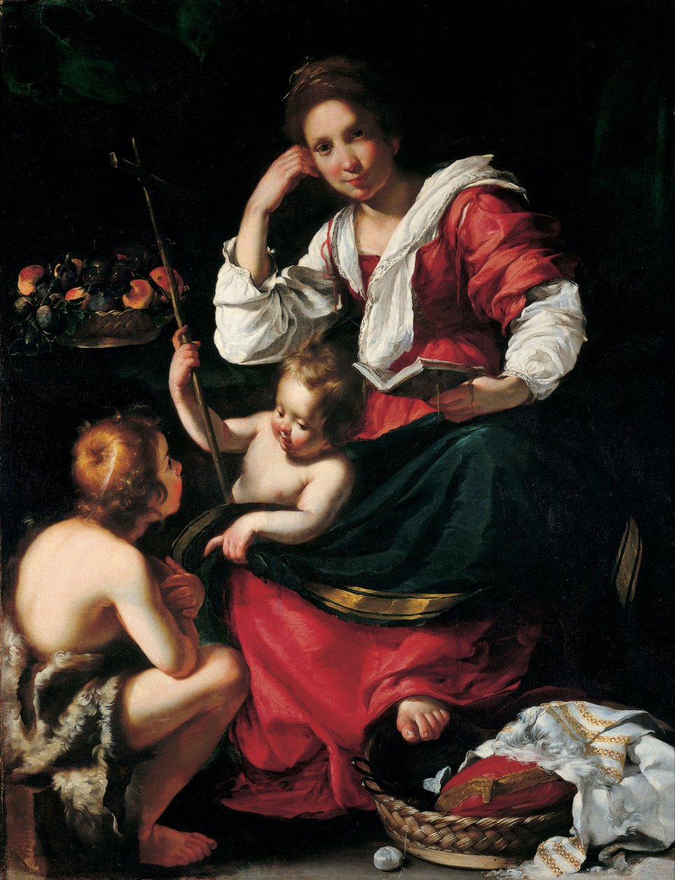Madona e Menino com o Menino São João de Bernardo Strozzi
