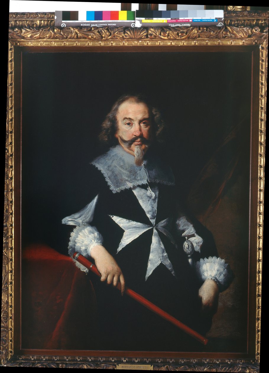 Retrato de um cavaleiro de Malta (Scipione Papafava), C.1629 (óleo sobre tela) de Bernardo Strozzi