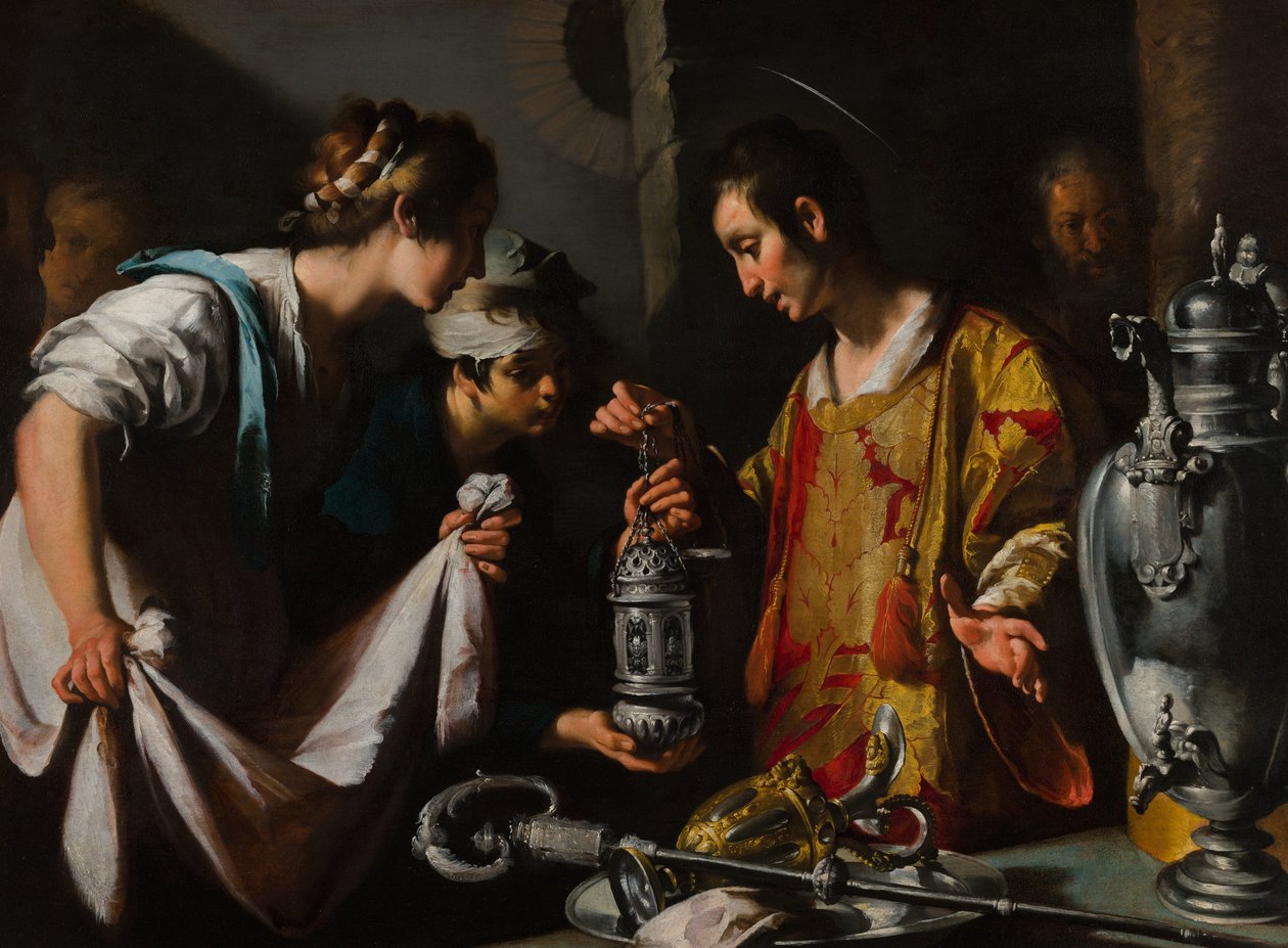 São Lourenço distribuindo as riquezas da Igreja de Bernardo Strozzi