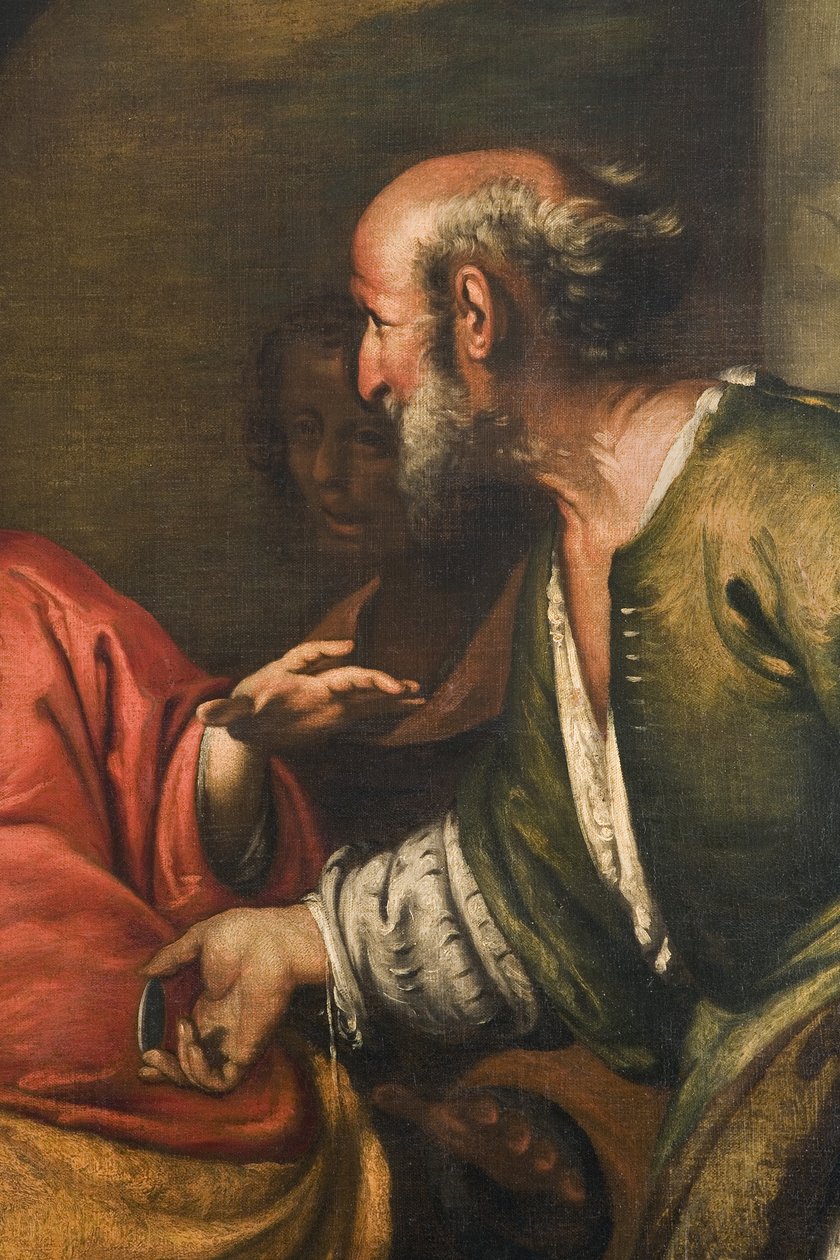 O dinheiro do tributo, c.1631, detalhe de 3496129 de Bernardo Strozzi