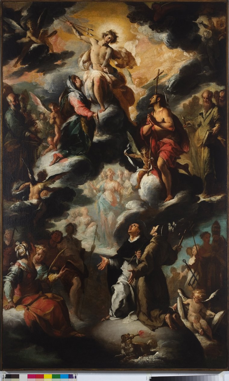 A Visão de São Domingos (Céu) de Bernardo Strozzi