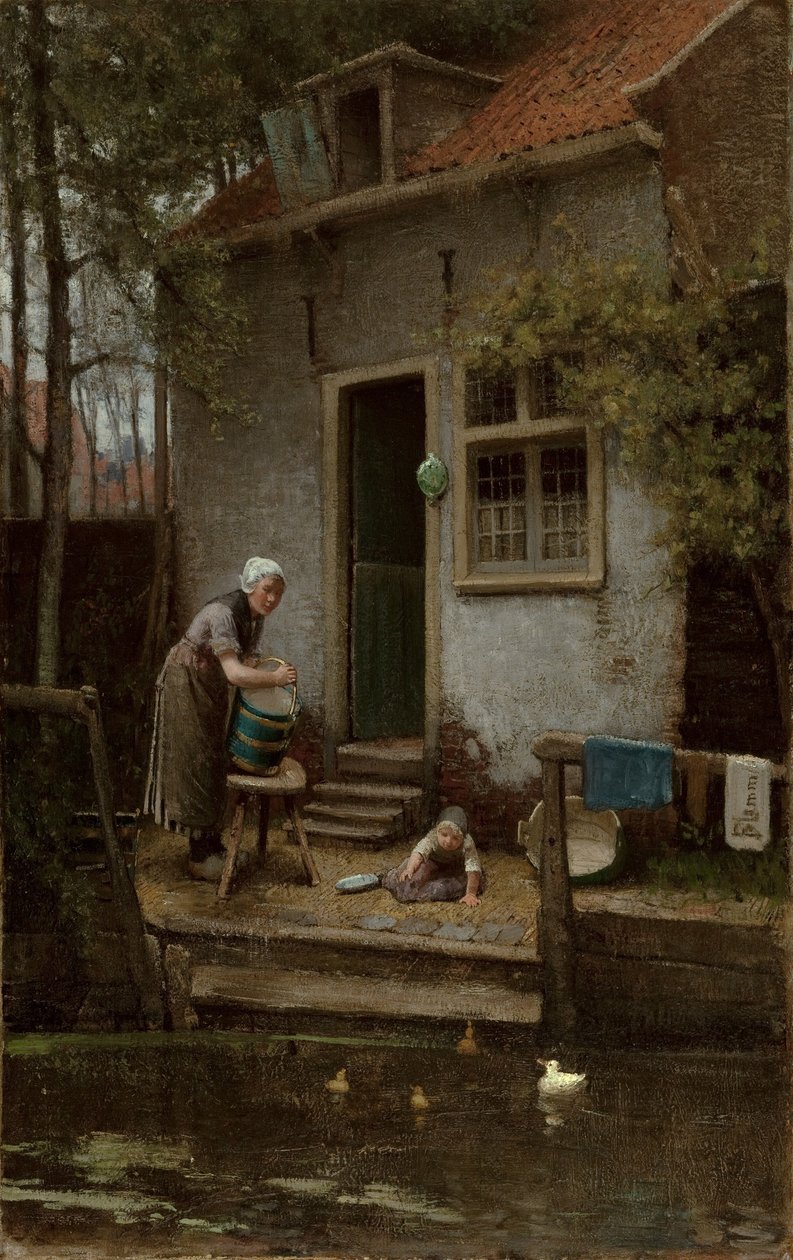 Alimentando os patos de Bernardus Johannes Blommers or Bloomers