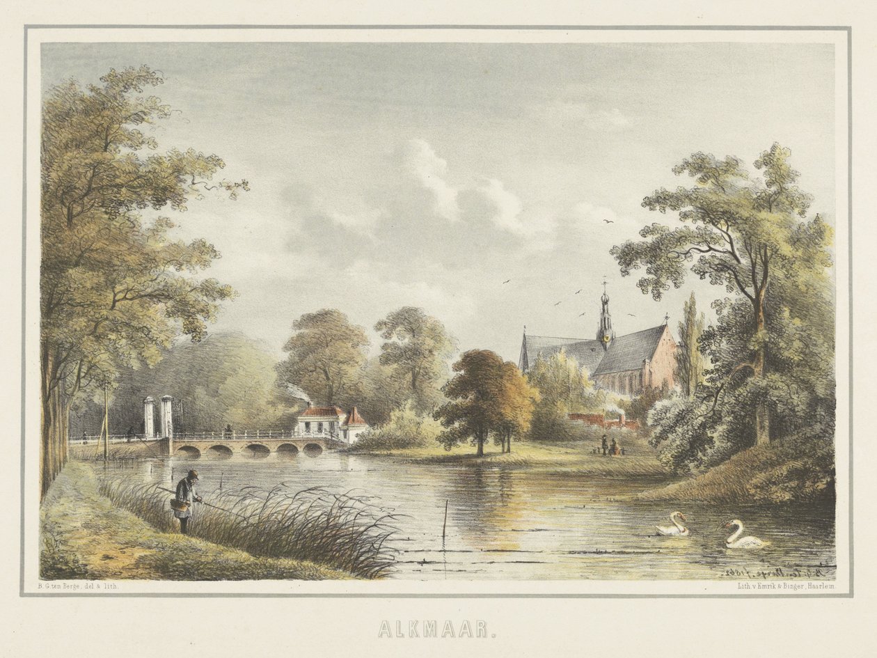 Vista de Alkmaar com Grote Kerk de Bernardus Gerardus ten Berge