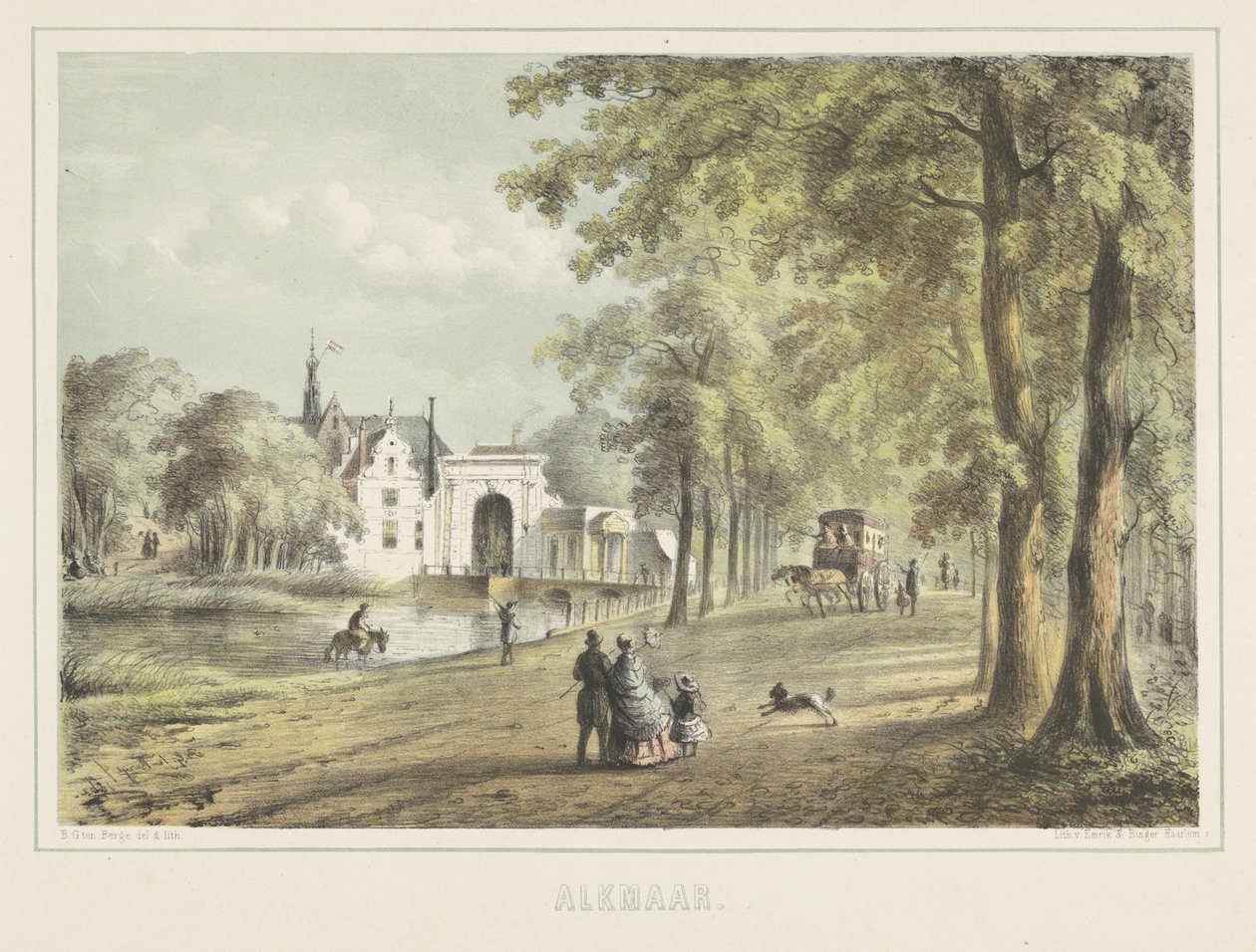 Vista de Alkmaar com a igreja Laurenskerk de Bernardus Gerardus ten Berge