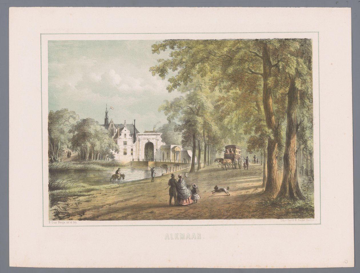 Arquitetura da cidade em Alkmaar Alkmaar (título da série no objeto) de Bernardus Gerardus ten Berge