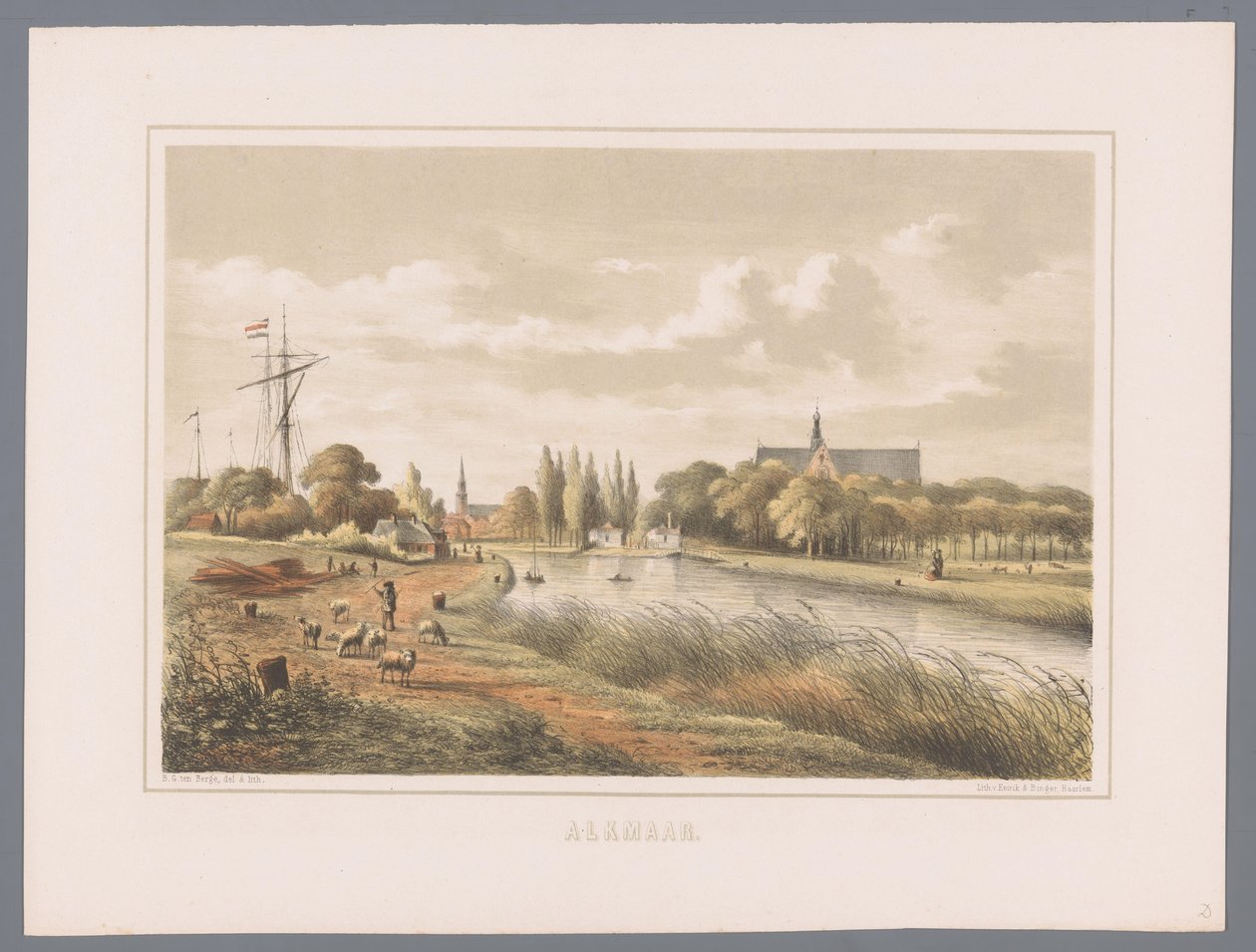 Arquitetura da cidade em Alkmaar Alkmaar (título da série no objeto) de Bernardus Gerardus ten Berge