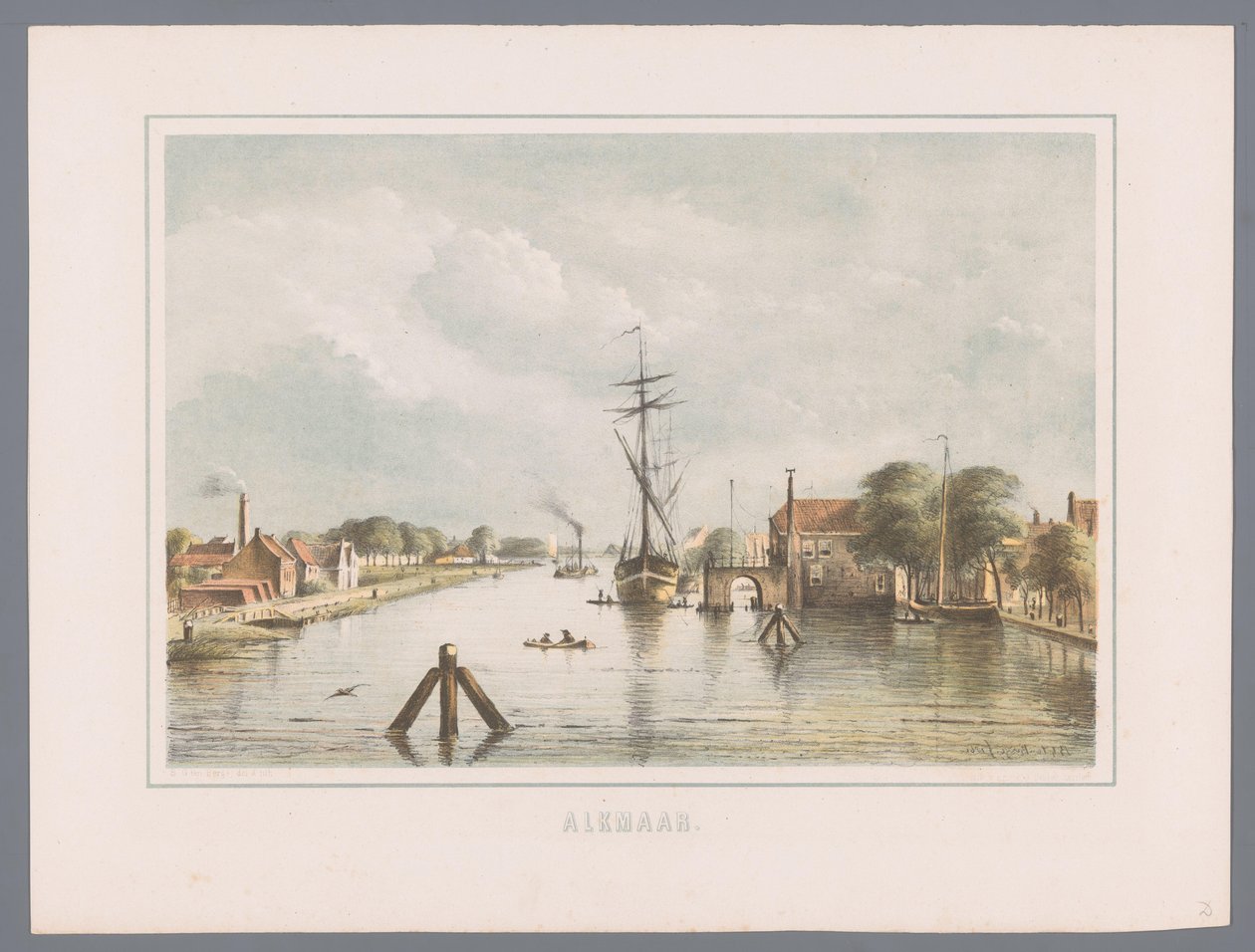 Arquitetura da cidade em Alkmaar Alkmaar (título da série no objeto) de Bernardus Gerardus ten Berge