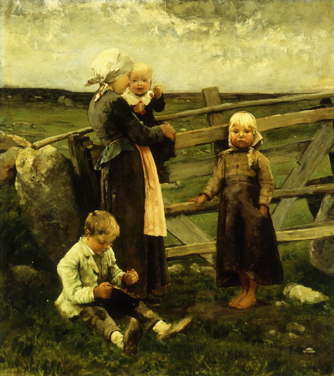 Crianças com cerejas, de Bernardus Johannes Blommers or Bloomers