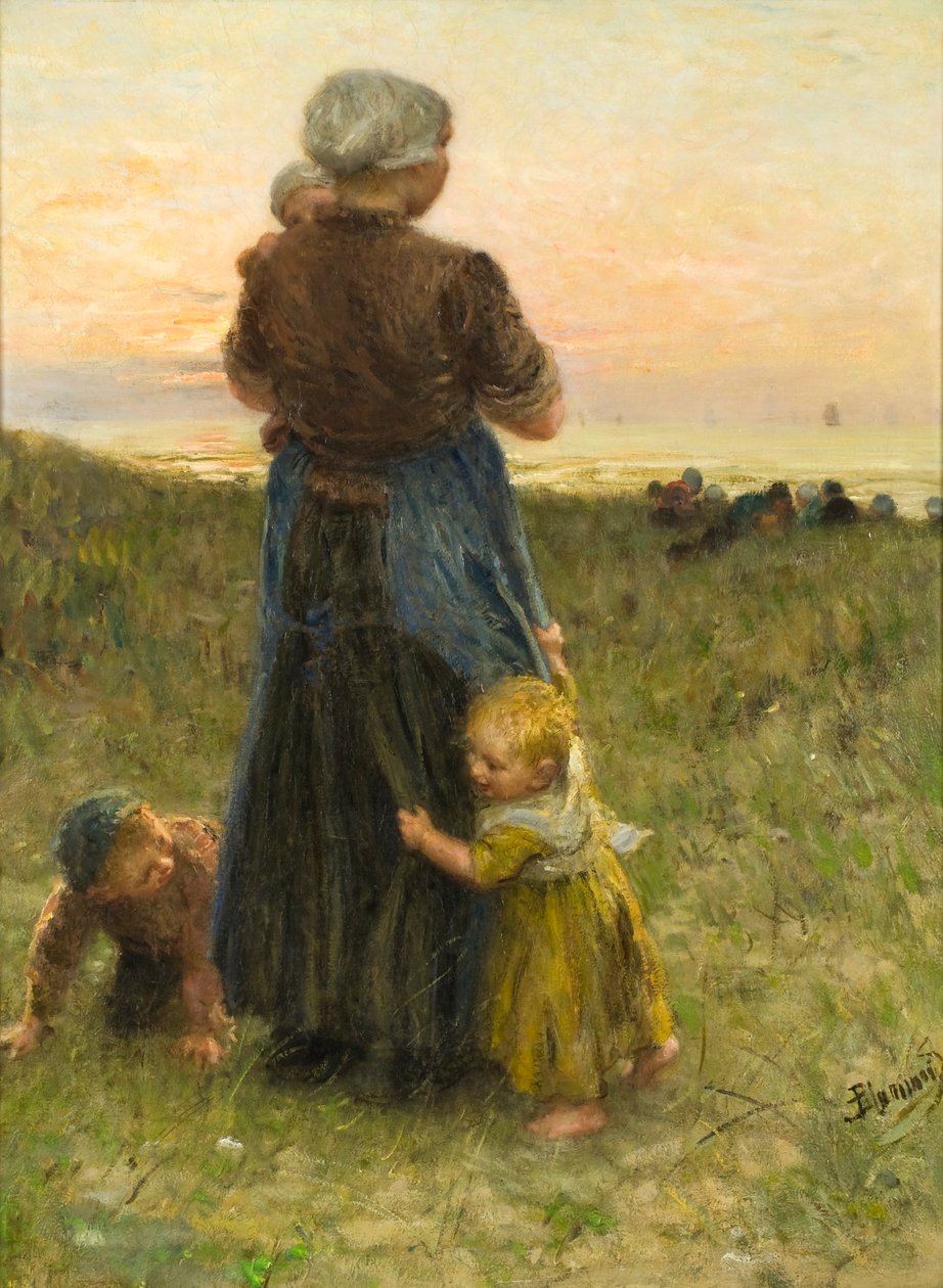 Peek-A-Bo (óleo sobre tela) de Bernardus Johannes Blommers or Bloomers
