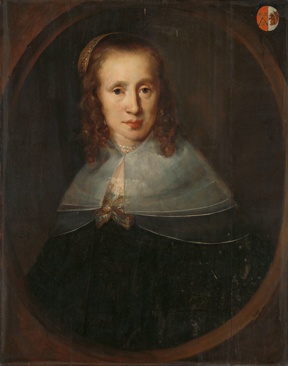 Retrato de Digna de Maets. Primeira Esposa de François Leydecker de Bernardus Swaerdecroon