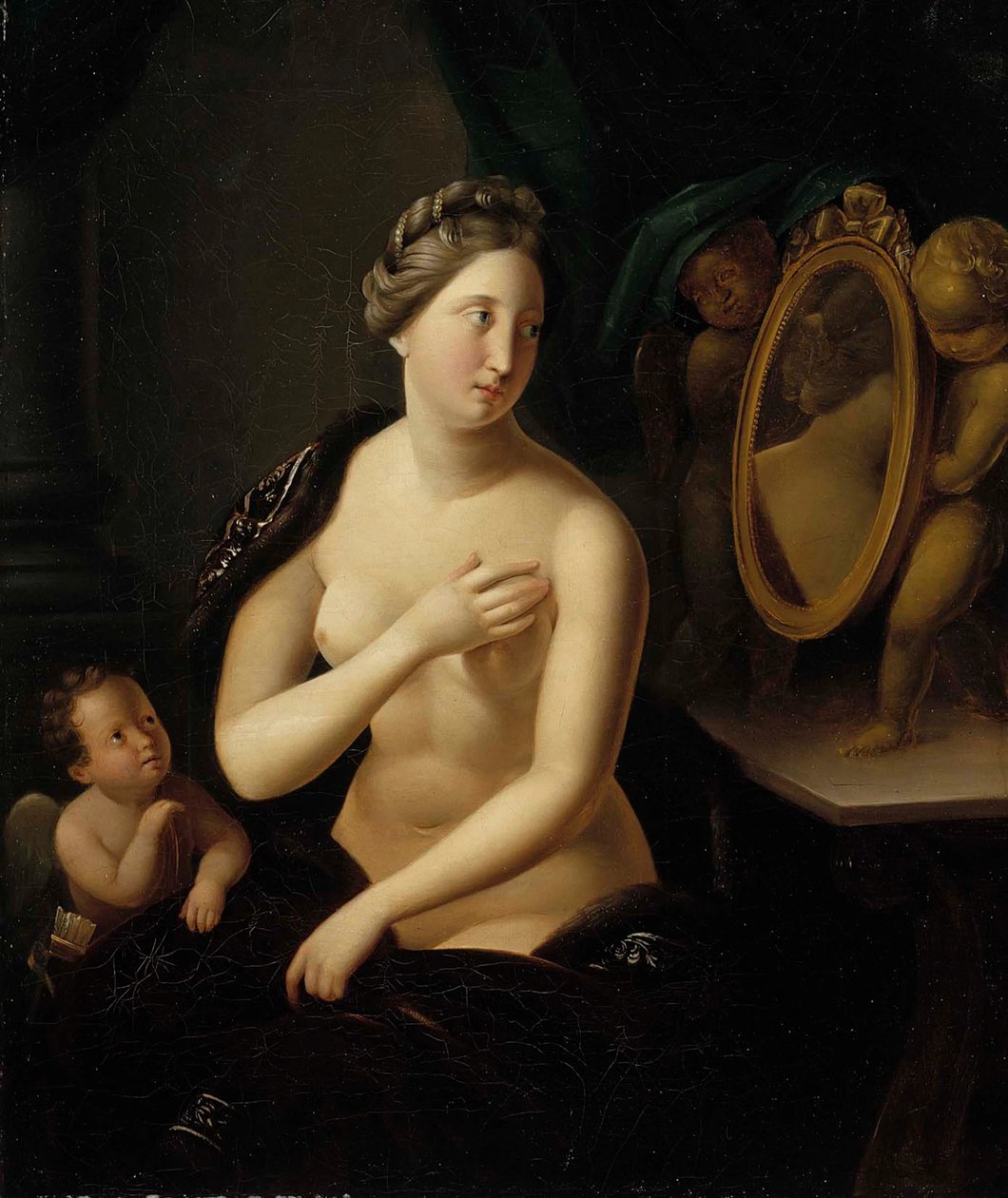 Mulher a olhar para o espelho de Berndt Godenhjelm