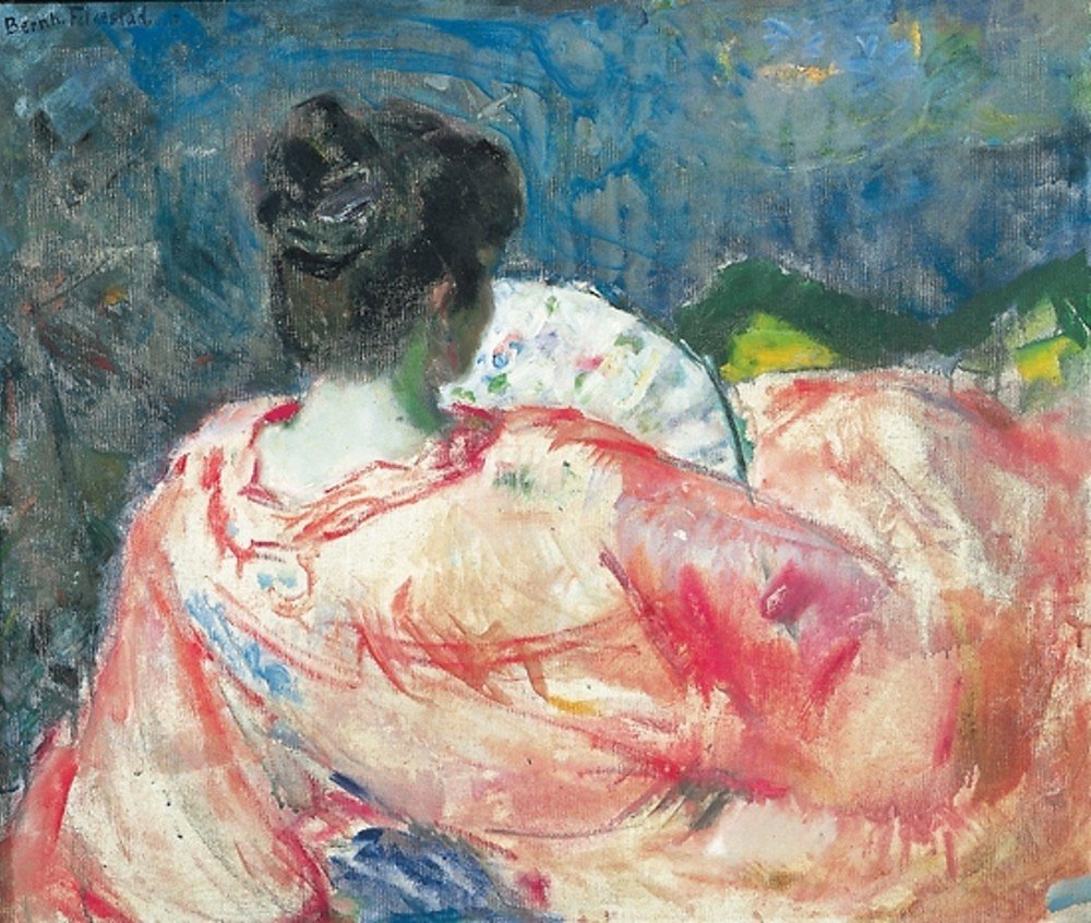 Mulher, com, ventilador de Bernhard Folkestad