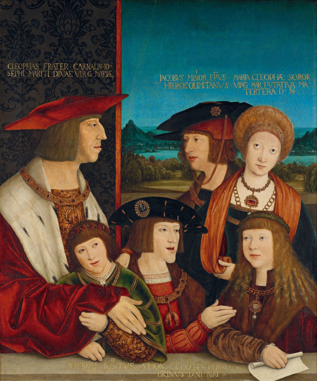 Imperador Maximiliano I com sua família de Bernhard Strigel