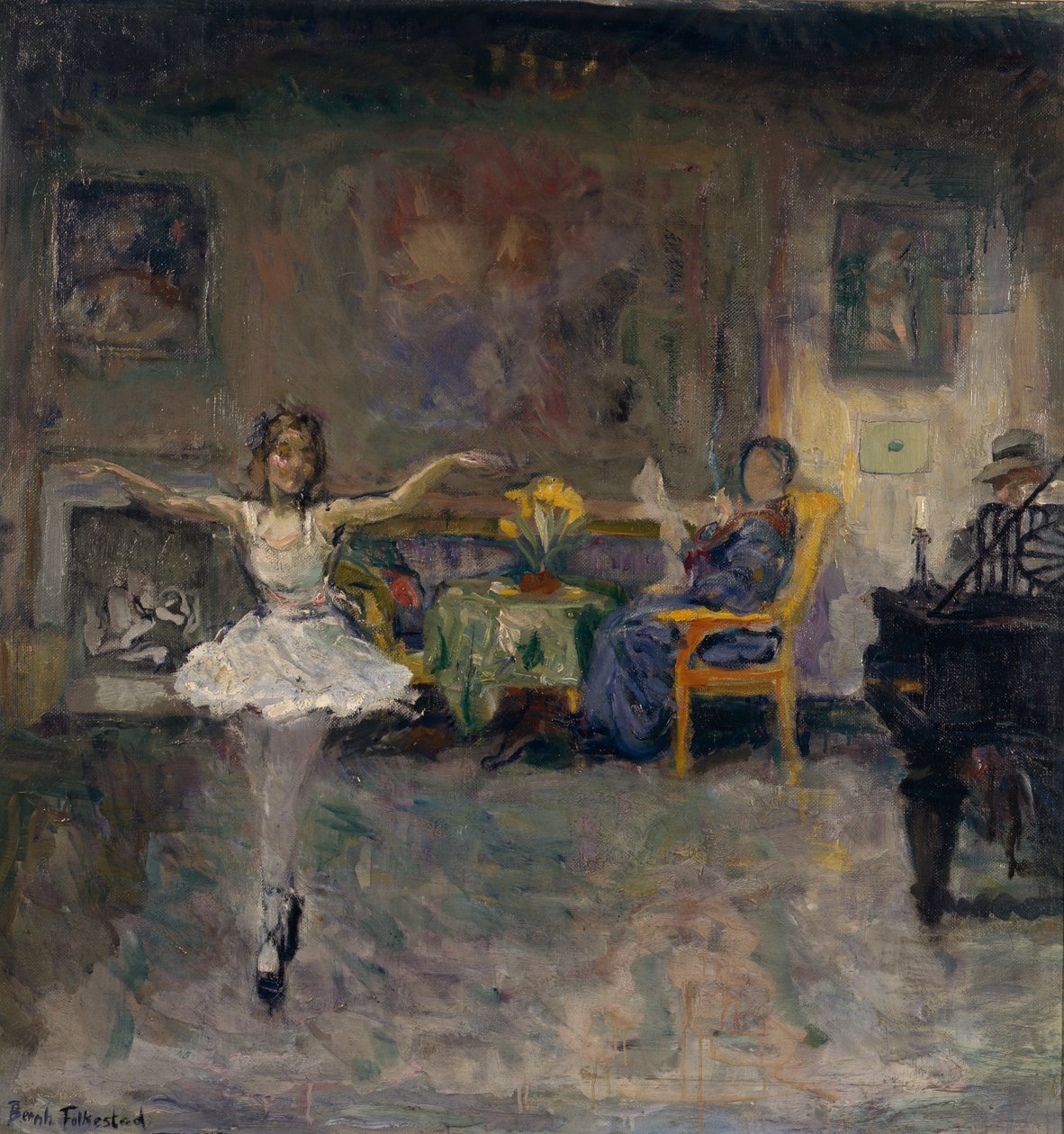 Idílio familiar (óleo sobre tela) de Bernhard Dorotheus Folkestad