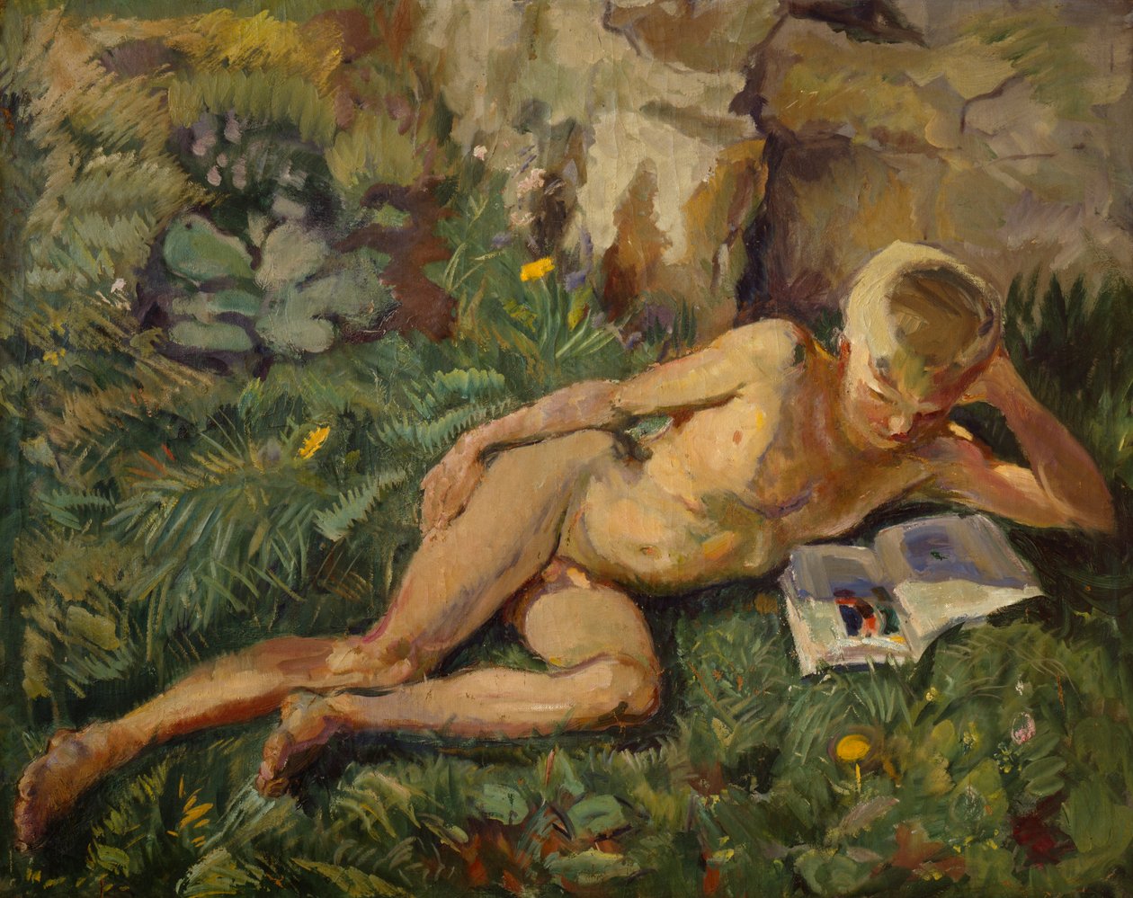 Knut na grama (óleo sobre tela) de Bernhard Dorotheus Folkestad