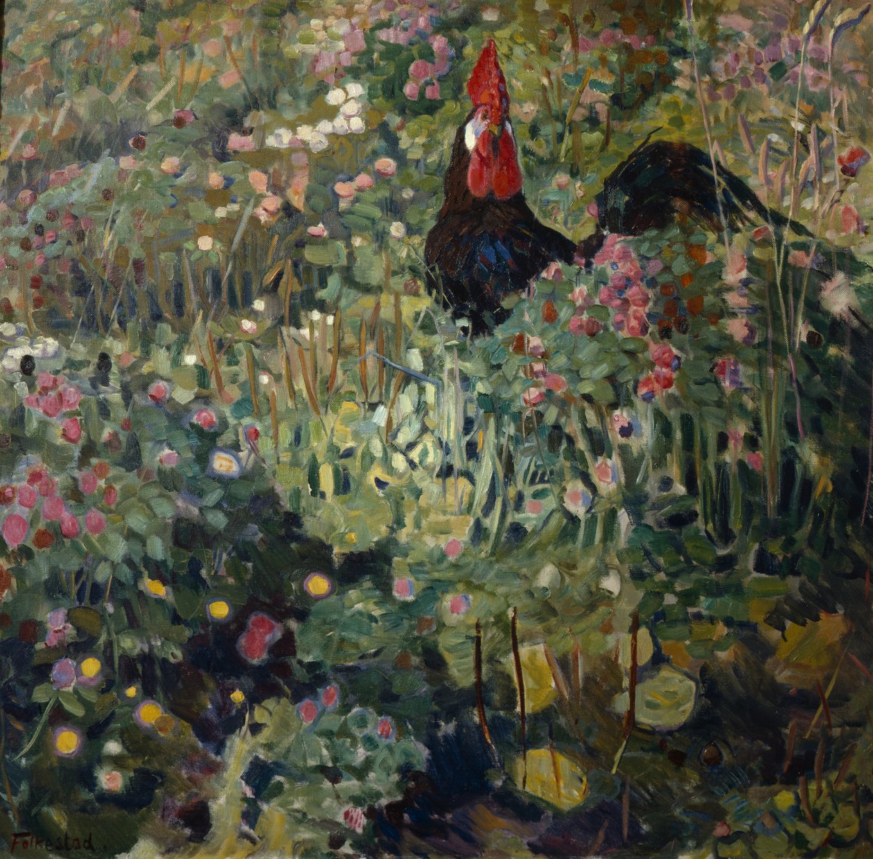 O galo (óleo sobre tela) de Bernhard Dorotheus Folkestad