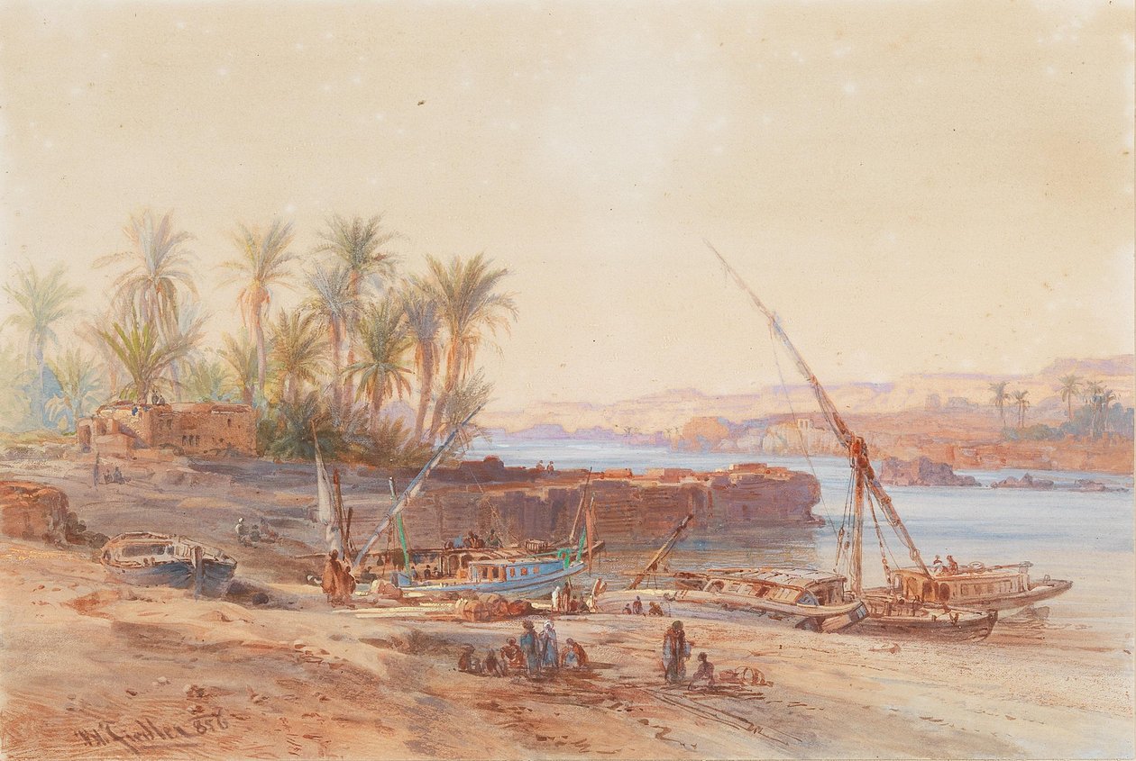 Barcos no Nilo de Bernhard Fiedler