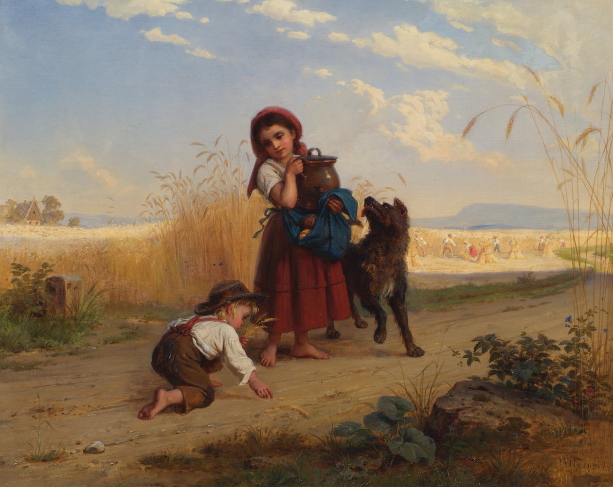 Crianças a caminho do campo de colheita de Bernhard Reinhold