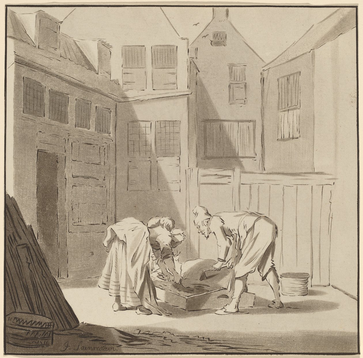 Matadores de porcos, 1778, publicado em 1787. de Bernhard Schreuder