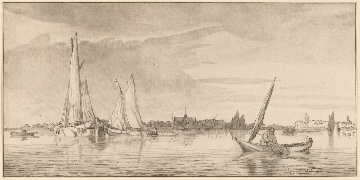 Rio com Vila, 1775. de Bernhard Schreuder