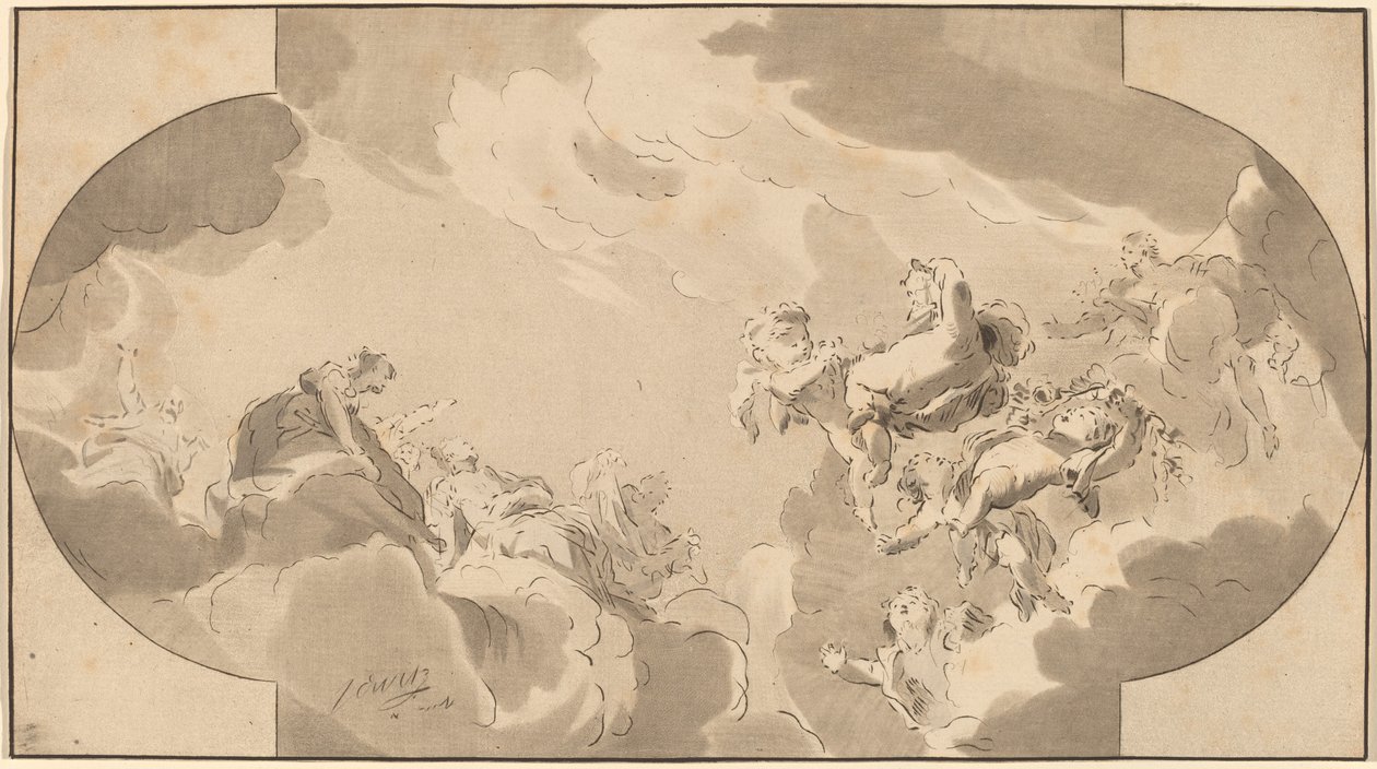 Decoração de teto de Bernhard Schreuder after Jacob de Wit