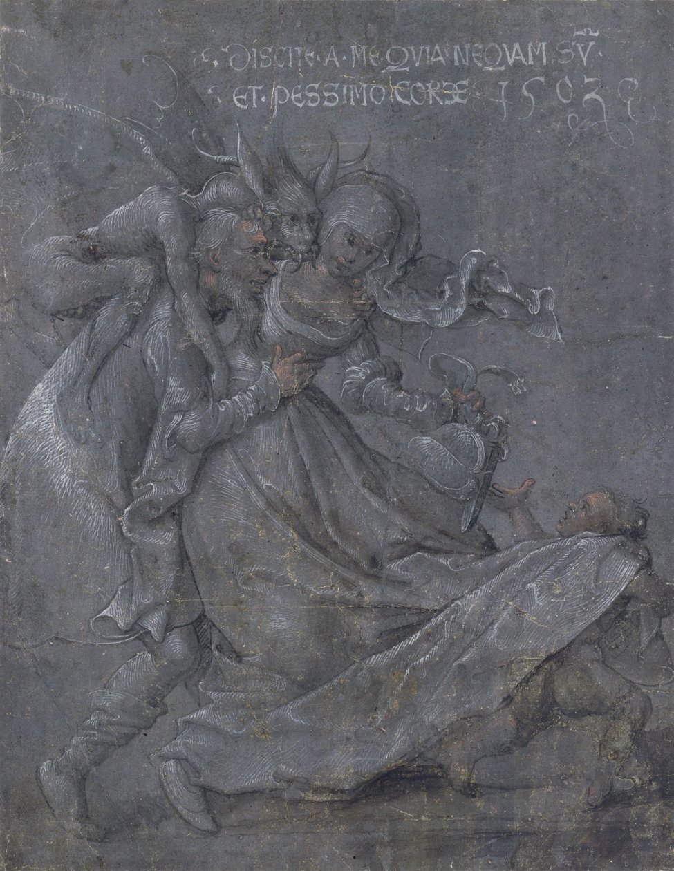 Casal de namorados com o diabo e o cupido, 1503 de Bernhard Strigel