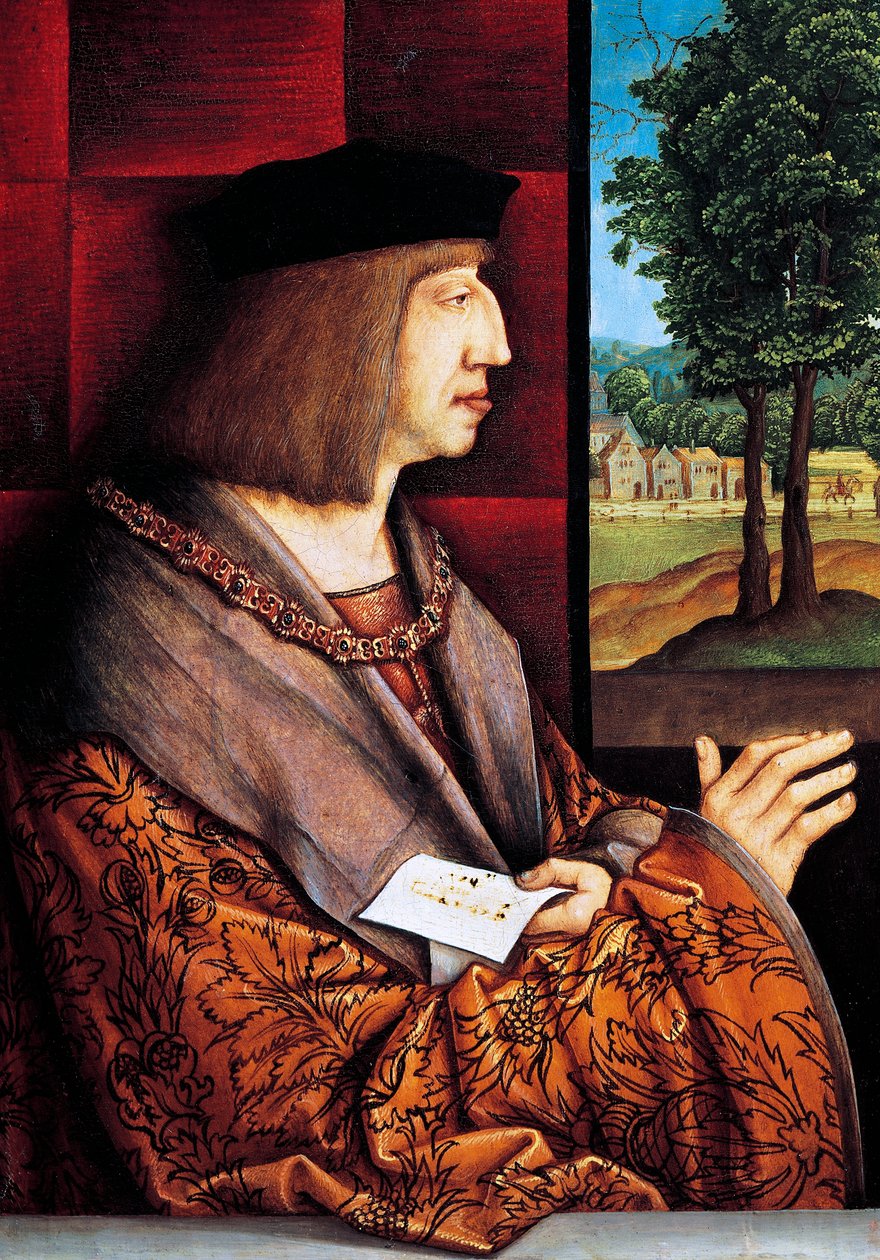 Retrato de Maximiliano I da Áustria de Bernhard Strigel