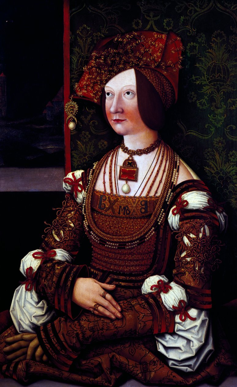 Retrato da Imperatriz Bianca Maria Sforza (pintura) de Bernhard Strigel
