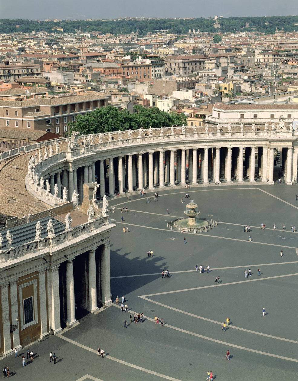 Vista da praça, projetada por Gian Lorenzo Bernini (1598-1680) 1656-67 de Bernini Algardi A. and Bitonto
