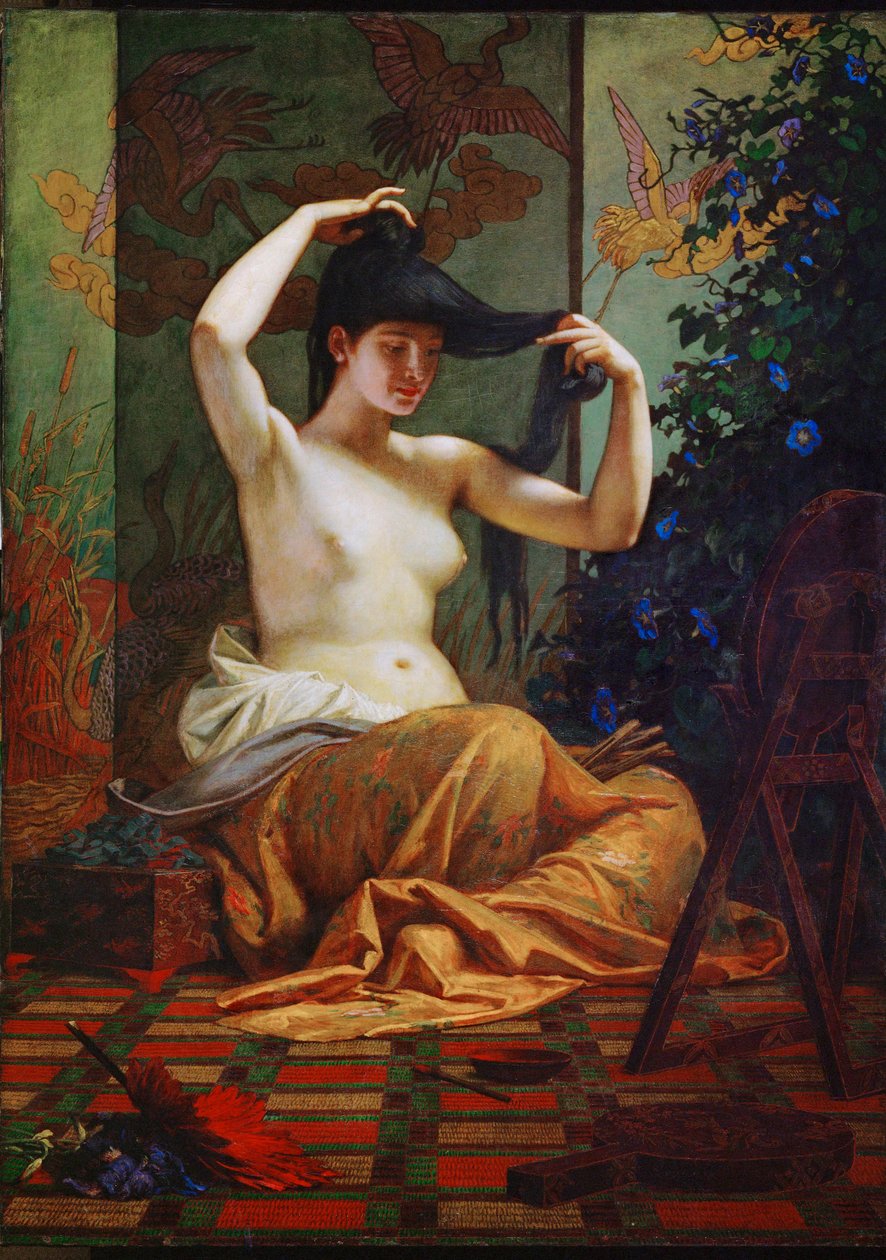 Mulher japonesa (pintura sobre tela) de Bertalan Szekely