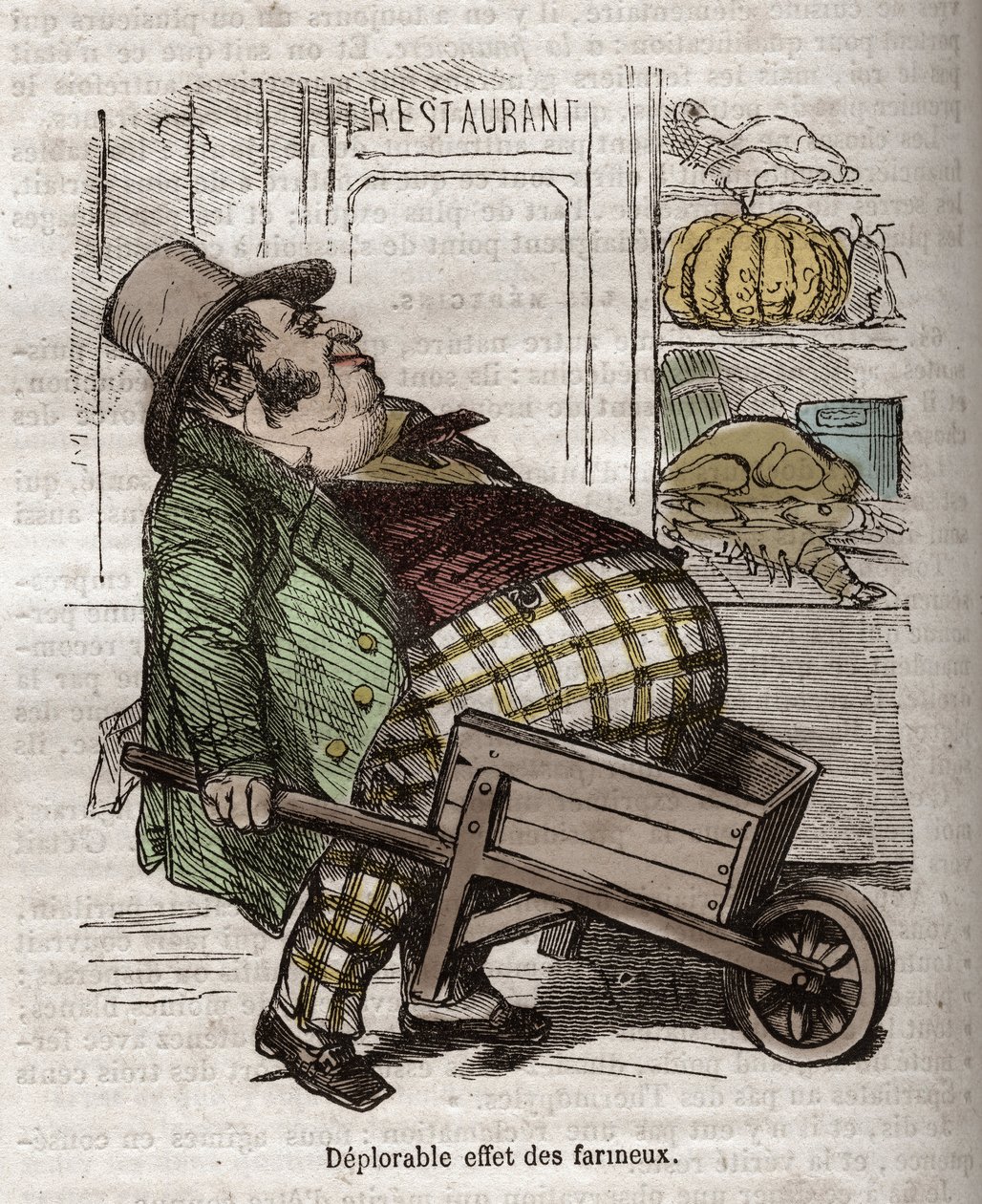 Obeite - Des Gourmands - efeito deplorável des farineux - gravura em "La Physiologie du gout" de Jean Anthelme Brillat Savarin de Bertall
