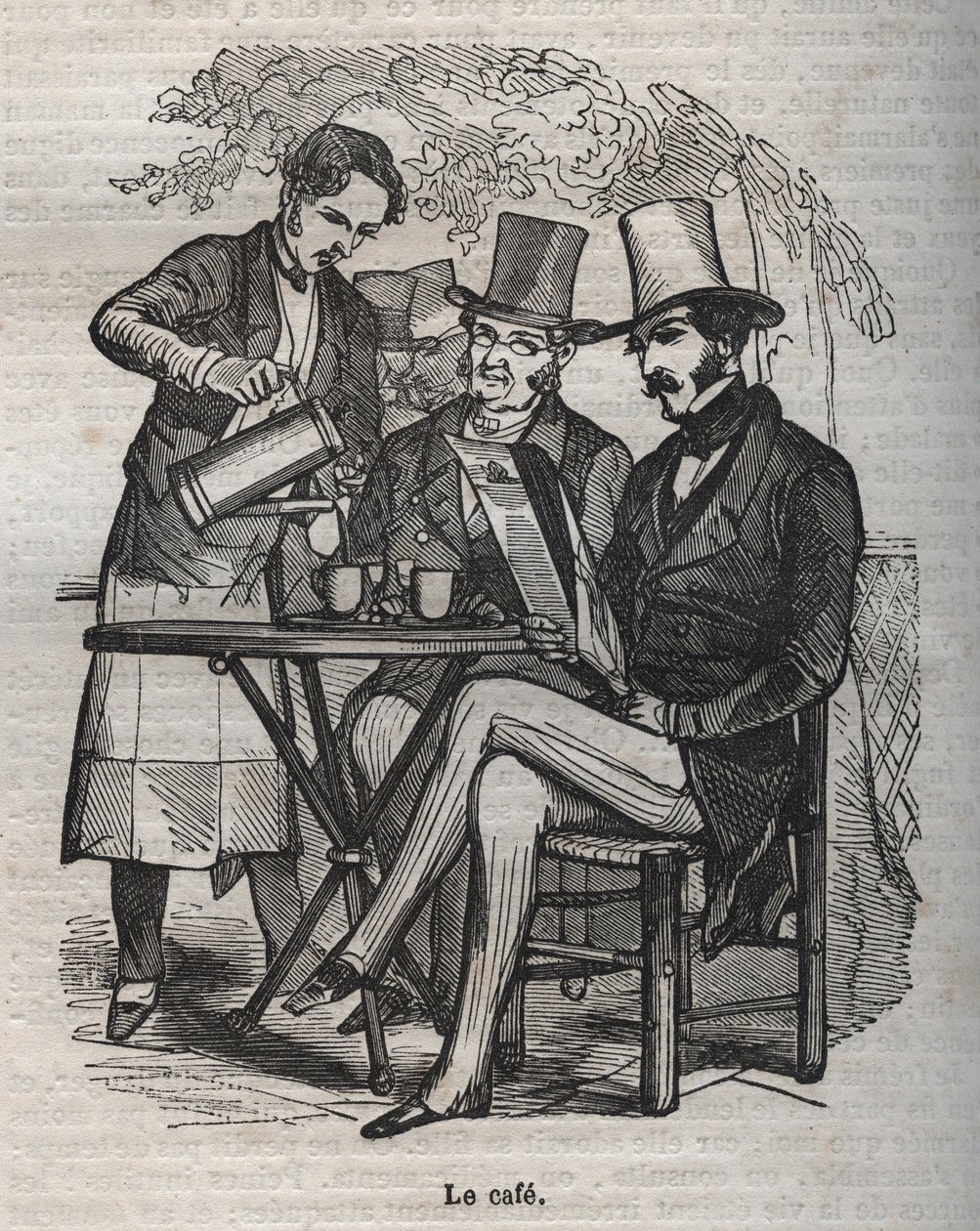 Le cafe - gravura em “La Physiologie du gout” ”de Jean Anthelme Brillat Savarin de Bertall