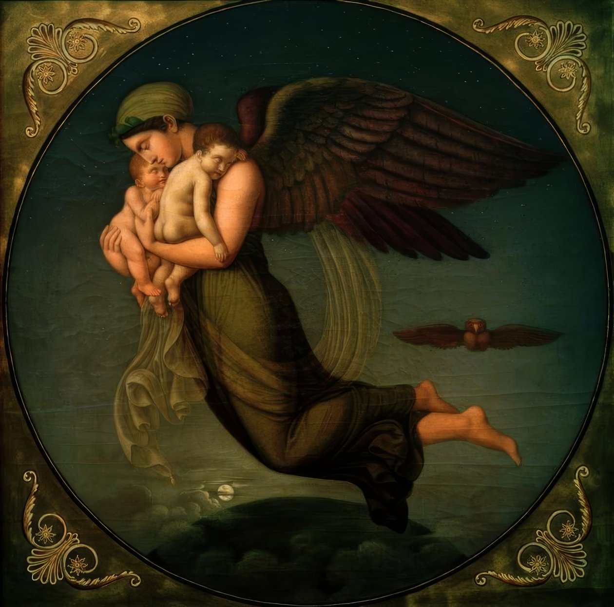 A.Senff, a noite com seus filhos de Bertel Thorvaldsen