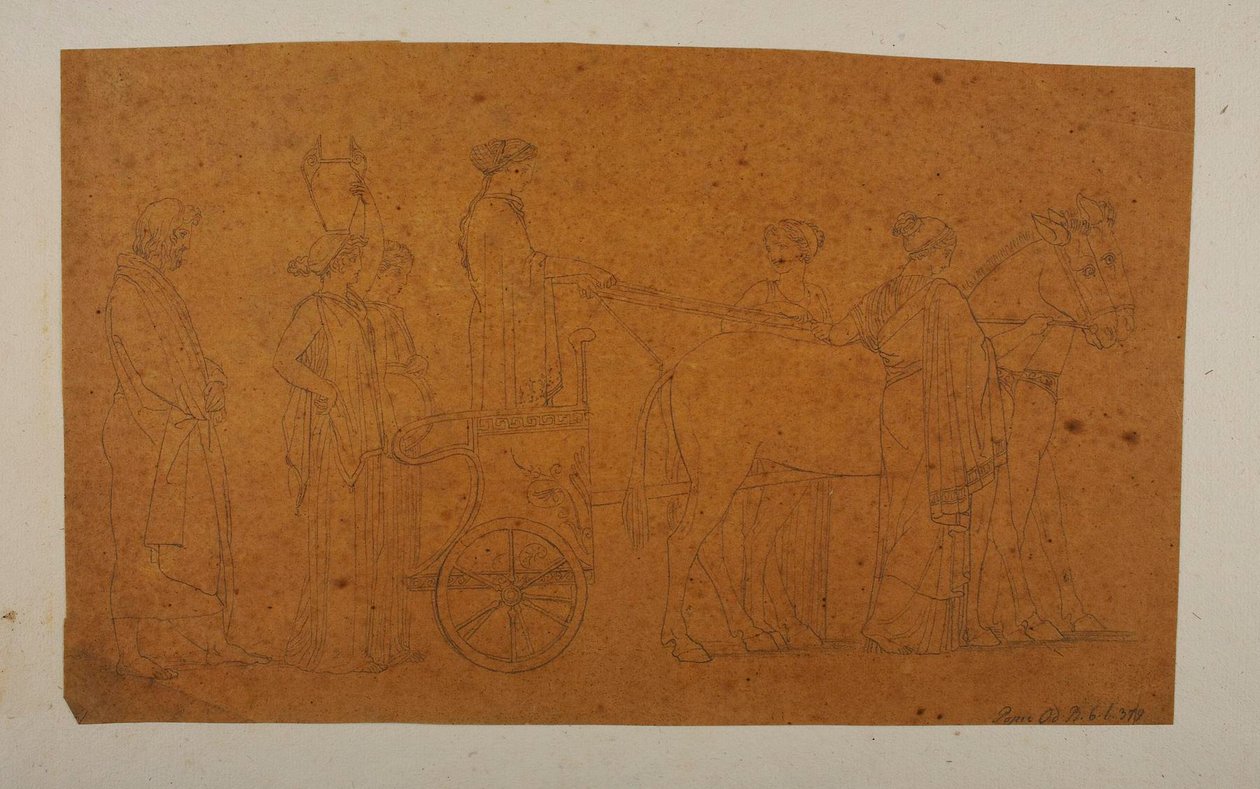 Odysseus folgt Nausikaa und den Ehrendamen de Bertel Thorvaldsen