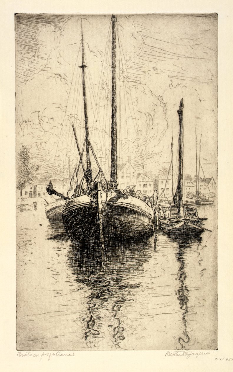 Barcos no canal de Delft de Bertha E. Jaques