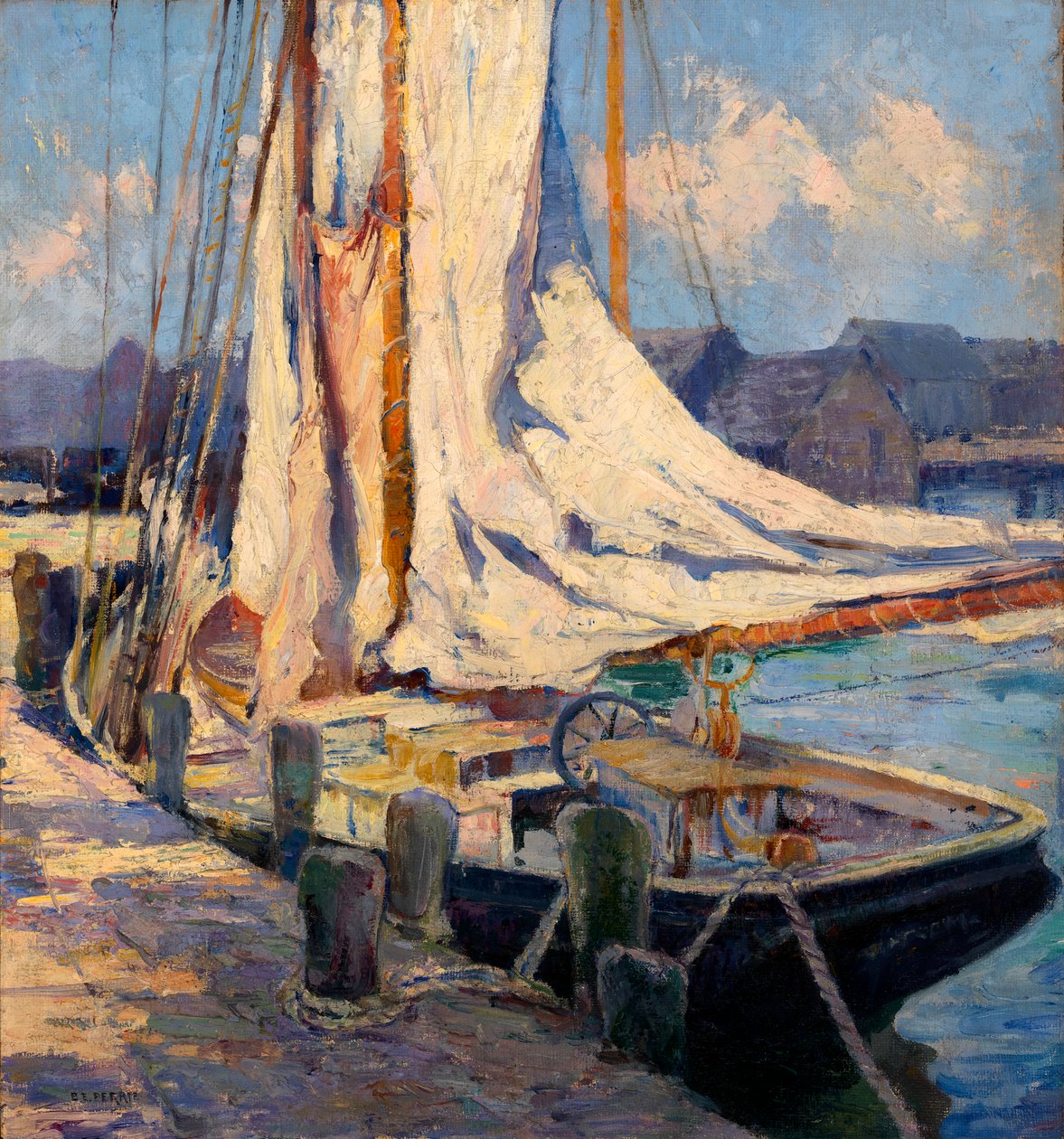Cena do cais, Gloucester. de Bertha Eversfield Perrie