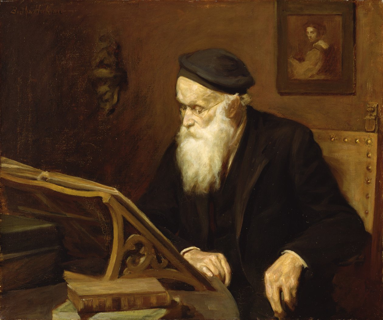 O livro Worm, 1915 de Bertha Herkomer