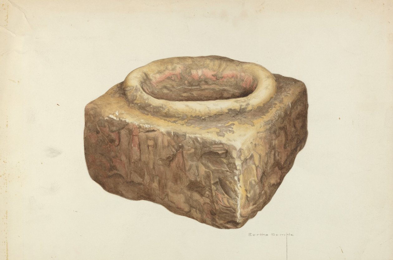 Fonte de água benta de arenito de Bertha Semple