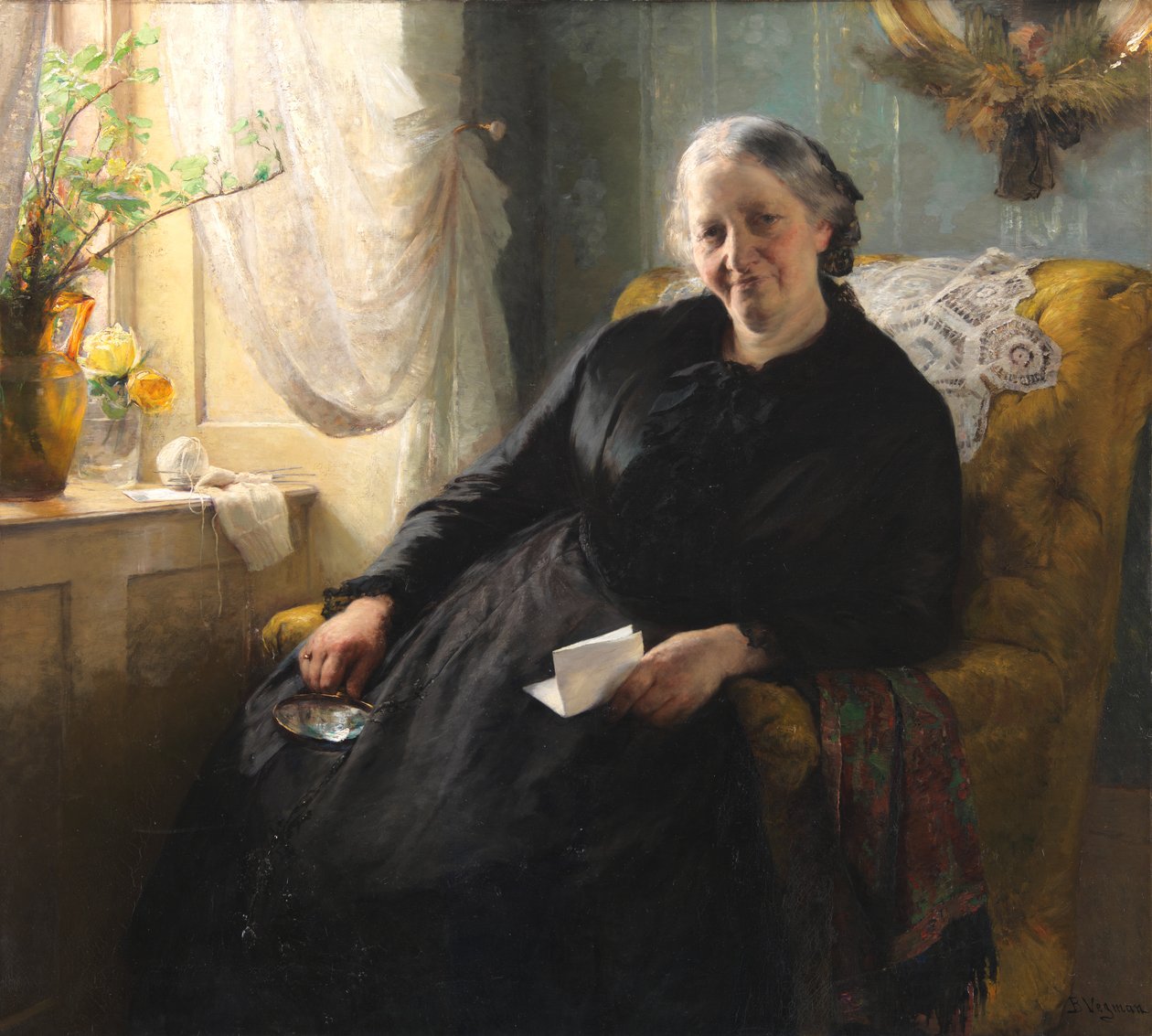 Retrato de Cecilie Trier, née Melchior de Bertha Wegmann