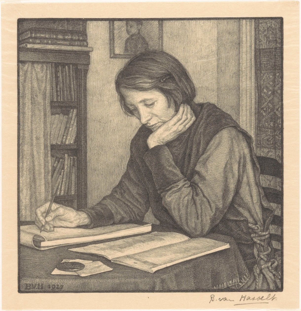 Retrato de Sanne Bruinier de Bertha van Hasselt (signed by artist)