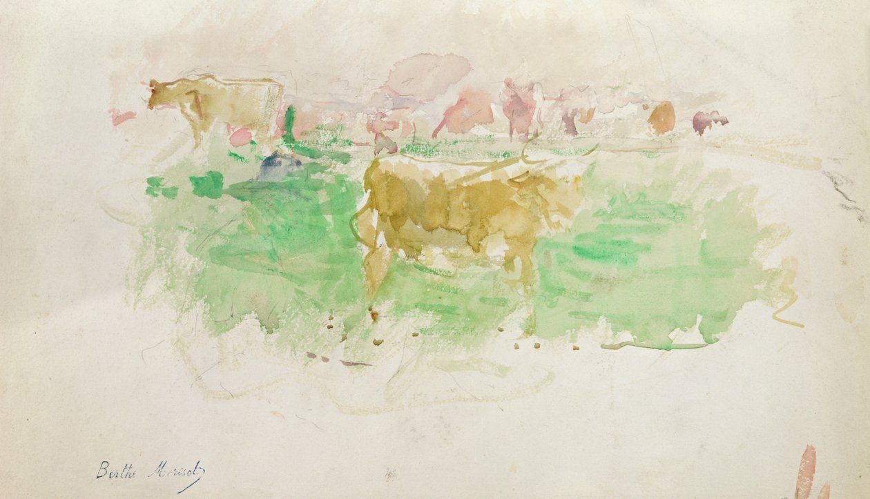 Vacas na Normandia, 1880 de Berthe Morisot