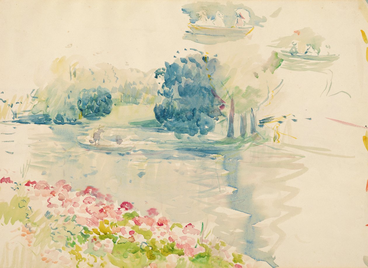 Gerânios à beira do lago, 1893 de Berthe Morisot