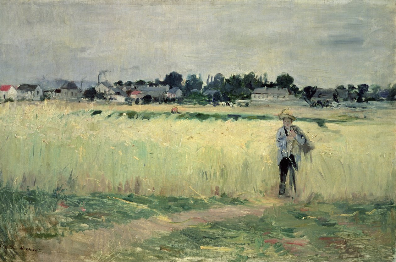 No campo de trigo em Gennevilliers, 1875 de Berthe Morisot